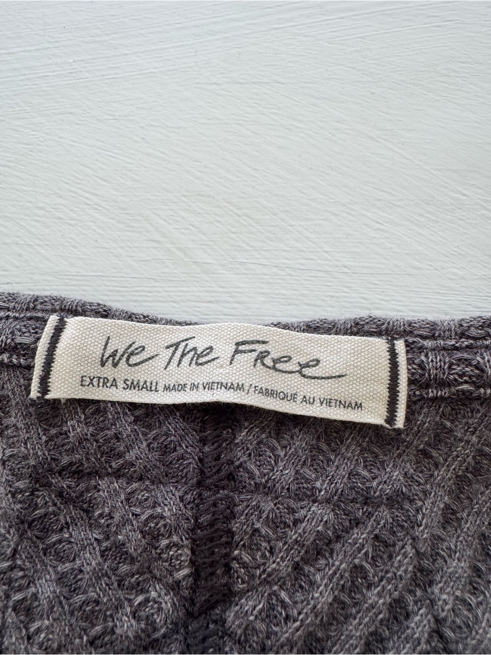 We The Free Charcoal Gray Textured Knit Top - Picture 2 of 3